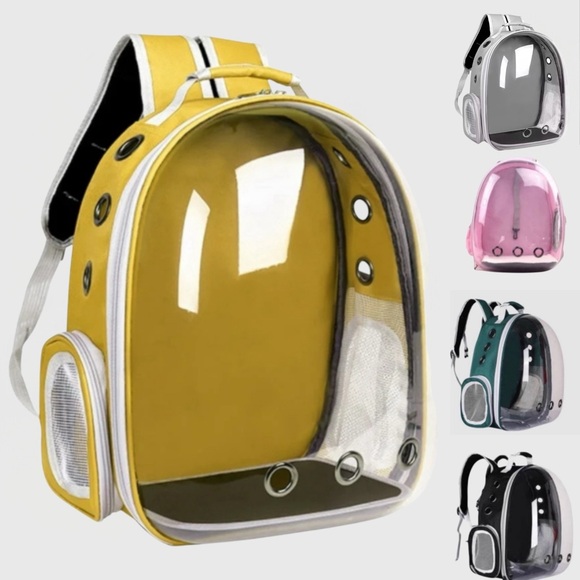 (NEW)Yellow PetPack Clear Bubble Carrying Bag Small, dogs Cats, Space Capsule - Picture 7 of 15